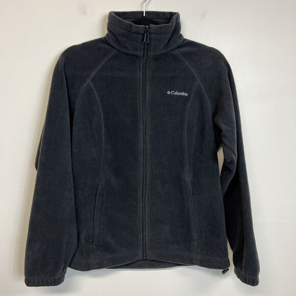 Columbia Women’s Benton Springs Fleece Jacket S Full Zip Black Hiking Warm - Picture 1 of 13